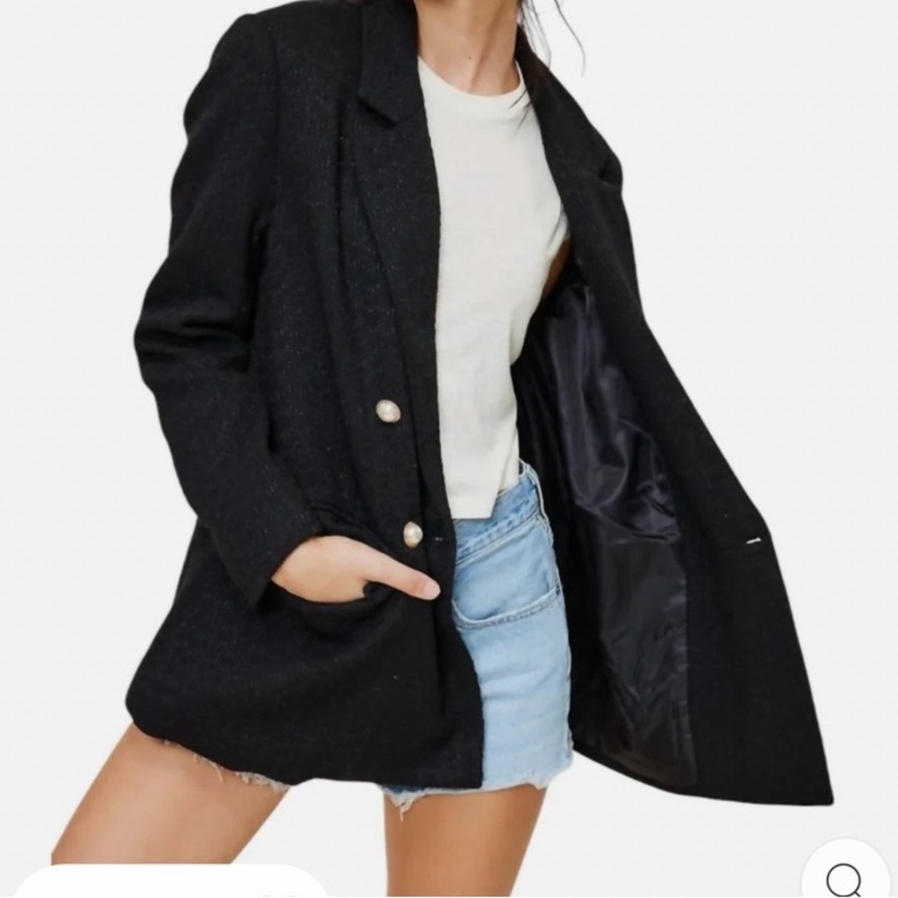 New Mimosa Black Tweed Black Blazer ! Gorgeous! 🩷🩷. New